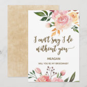 Boho Floral, jij wordt mijn bruidsmeisje kaart (Voorkant / Achterkant)