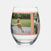 Boho Floral juicht om gepersonaliseerde bruiloft l Wijnglas Zonder Voet (Achterkant)