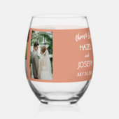 Boho Floral juicht om gepersonaliseerde bruiloft l Wijnglas Zonder Voet (Rechts)