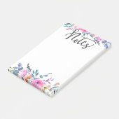 Boho Floral, Kantoor, Meeting, roze en paarse Post-it® Notes (Schuin)