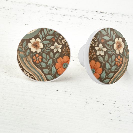 Boho Floral Keramische Knop