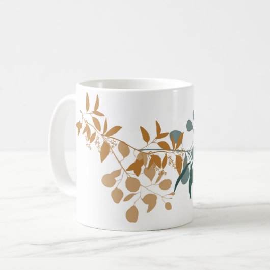 Boho Floral Keramische Mok, Koffiekopje voor Plant Koffiemok (Voorkant links)