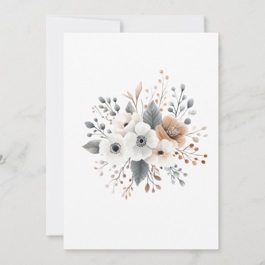 Boho Floral kerstdiner uitnodiging (Achterkant)