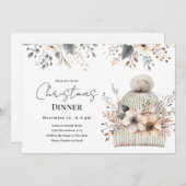 Boho Floral kerstdiner uitnodiging (Voorkant / Achterkant)
