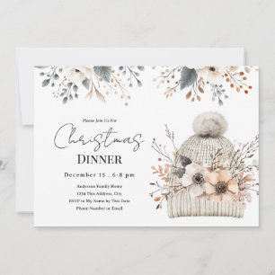 Boho Floral kerstdiner uitnodiging