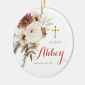 Boho Floral Kerstmis Baptisme Ornament God Bless (Links)