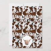 Boho Floral Koe Brown Koe Print Baby shower Kaart (Achterkant)
