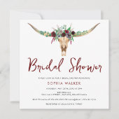 Boho Floral Koe Druk Western Vrijgezellenfeest af Kaart (Voorkant)