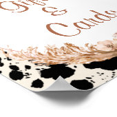 Boho Floral Koe Gifts and Kaarten Baby shower Sign Poster (Hoek)