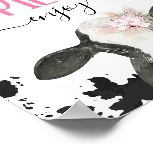 Boho Floral Koe Koe Maandag Afdrukken Voedsel Onde Poster (Hoek)