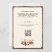 Boho Floral Koe schedel Westerne bruiloft uitnodig Kaart (Achterkant)