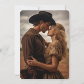 Boho Floral Koe Schedel Westerne foto Sla de datum Kaart (Achterkant)