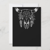 Boho Floral Koe Skull Black and White Wedding Save The Date (Achterkant)