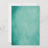 Boho Floral Koe Skull op Turquoise Wedding Kaart (Achterkant)