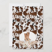 Boho Floral Koeienhuid Cowboy Boots Baby shower Kaart (Achterkant)