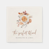 Boho Floral Koffie "De perfecte mix" bruiloft Servet (Voorkant)