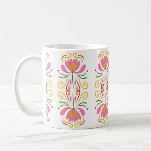 Boho Floral Koffiemok (Links)