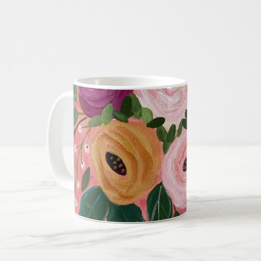 Boho Floral Koffiemok (Voorkant links)