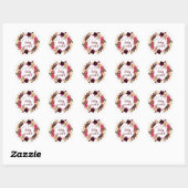 Boho Floral krans | Baby Sprinkle Ronde Sticker (Vel)