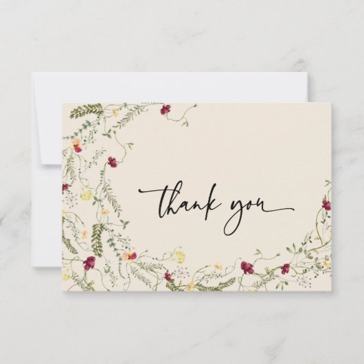 Boho Floral krans dank u kaarten (Voorkant)