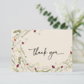 Boho Floral krans dank u kaarten (Staand voorkant)
