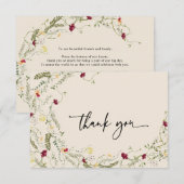 Boho Floral krans dank u kaarten (Voorkant / Achterkant)