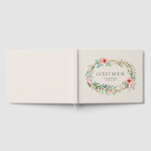 Boho Floral Krans met uw aangepaste tekst Gastenboek (Volledig)