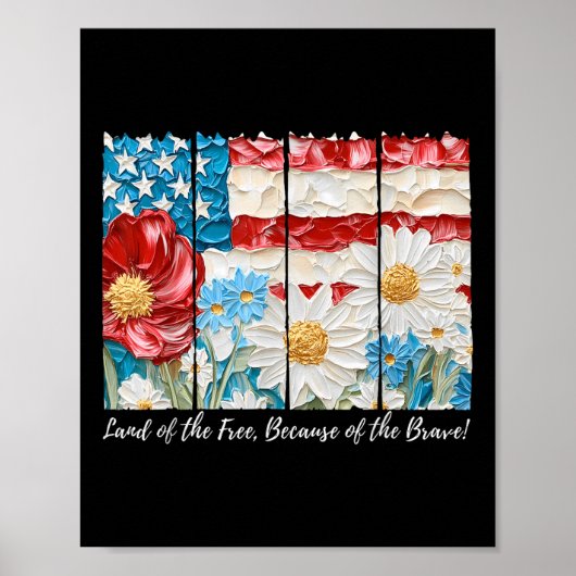 Boho Floral Land van de Vrij vanwege de Dappere Poster (Voorkant)