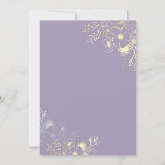 Boho Floral Lavender Wedding Invitation Kaart (Achterkant)