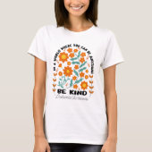 Boho Floral Leukemia Be Kind T-shirt (Voorkant)