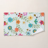 Boho Floral Light Green Background Pattern Bad Handdoek (Handdoek)