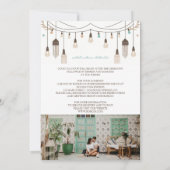 Boho Floral Lights Wedding Kaart (Achterkant)
