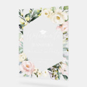 Boho Floral Lijst Afstuderen Welkom Acryl Teken Bord (Hoek)