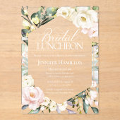 Boho Floral Lijst Bruids Luncheon Vrijgezellenfees Acryl Uitnodigingen (Voorkant)