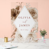  Boho Floral Lijst bruiloft Acryl Bord (Huwelijk)