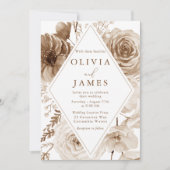  Boho Floral Lijst bruiloft Kaart (Voorkant)
