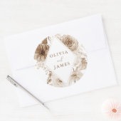 Boho Floral Lijst bruiloft Ronde Sticker (Envelop)