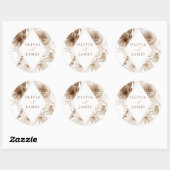 Boho Floral Lijst bruiloft Ronde Sticker (Vel)