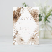 Boho Floral Lijst bruiloft RSVP Kaartje (Staand voorkant)