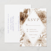 Boho Floral Lijst bruiloft RSVP Kaartje (Voorkant / Achterkant)