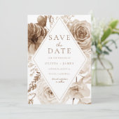  Boho Floral Lijst bruiloft Save The Date (Staand voorkant)