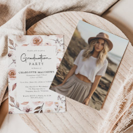 Boho Floral Lijst Foto Afstuderen Kaart