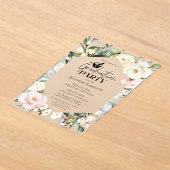 Boho Floral Lijst Foto Farmacie School Afstuderen Acryl Uitnodigingen (Laagn)