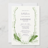 Boho Floral Lijst Lily Valley Green Vrijgezellenfe Kaart (Voorkant)