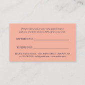 Boho Floral Lijst - Navy Blue Verwijs een vriend Aanbevelingskaartje (Achterkant)