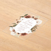 Boho Floral Lijst Neutraal Baby shower Acryl Uitnodigingen (Laagn)