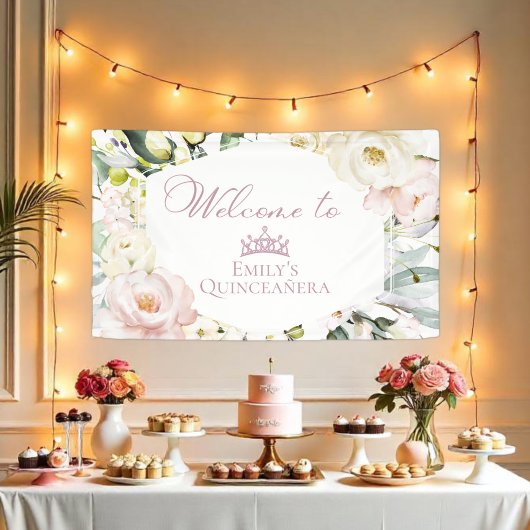 Boho Floral Lijst Quinceañera Welkom Banner