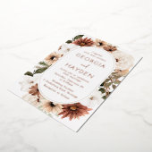 Boho Floral Lijst Wedding Real Folie Uitnodiging (Gedraaid)