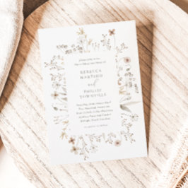 Boho Floral Lijst Wildflower Wedding Kaart