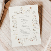 Boho Floral Lijst Wildflower Wedding Kaart